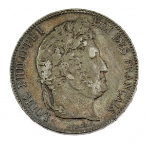Francja, Ludwik Filip I, 5 franków 1833 B, Paryż (154)