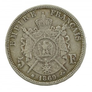 Francja, Napoleon III, 5 franków 1869 A, Paryż (159)