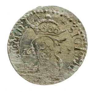 Zygmunt III Waza, Szeląg 1617, Wilno. Pełna data. Rzadki (1111)