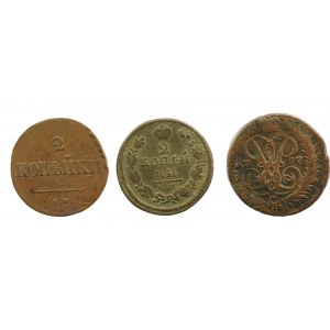 Rosja, 2 kopiejki 1757 - 1838. Razem 3 szt. (658)