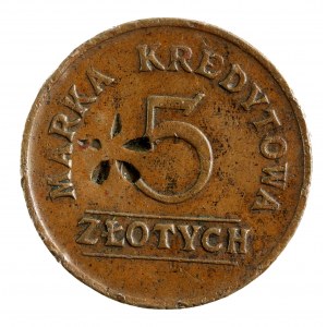 Siedlce - 22 Pułk Piechoty, 5 złotych, kontrmarka (1208)