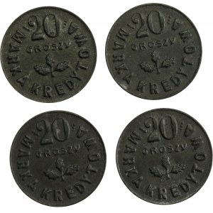 Kowel - Zestaw 50 Pułk Piechoty, 20 groszy. Razem 4 szt. (1218)