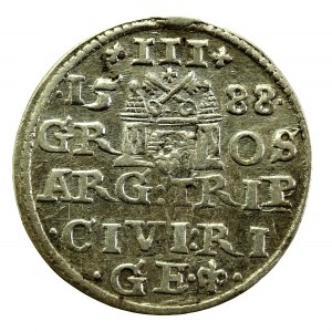 Zygmunt III Waza, Trojak 1588, Ryga - mała głowa (984)