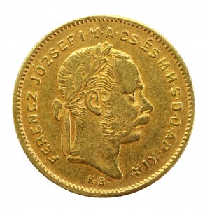 Węgry, Franciszek Józef I, 4 forinty = 10 franków 1870 KB, Kremnica (993)