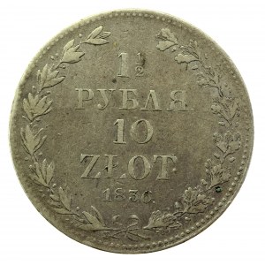 Zabór rosyjski, Mikołaj I, 1-1/2 rubla=10 złotych 1836 MW, Warszawa (1196)