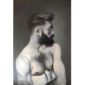 Jakub Godziszewski, Porträt eines Mannes mit Bart, 2018.
