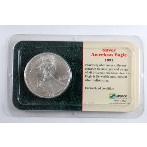 American eagle 1991, originální balení v blistru, 1 Oz (31,1 gramu), 993/1000,