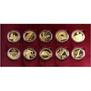 Sada 10 zlatých mincí Hrady České republiky 2016 - 2020, certifikáty,