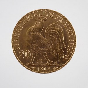 20 Francs 1908, KM.857, 6.47g,