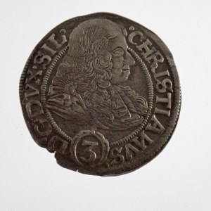 3 krejcar 1669 C-B, minc. Břeh, mincm. Brettschneider, vada střížku,
