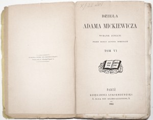 Mickiewicz A., PIELGRZYM POLSKI, Paris 1880 [Works vol. VI].