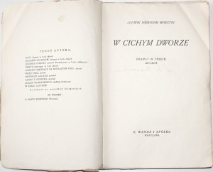 Morstin L., W CICHY DWORZE, 1926 [author's signature].