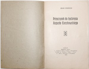 Wrzosek A., PREFACE TO THE LIFE OF AUGUST CIESZKOWSKI, 1924