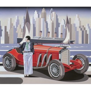 Tomasz Kostecki, WOMAN AND THE RED MERCEDES, 2023