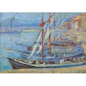 Józef Pankiewicz, Boote im Hafen von Saint-Tropez, 1908