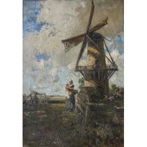 A.N.(XX w.), Scena wiejska z wiatrakiem