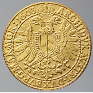 Rudolf II. - 2 dukát 1603, REPLIKA, autor M. Vitanovský