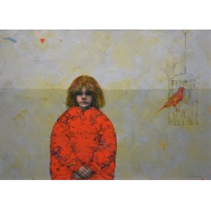 Halina TYMUSZ, 20th / 20th century, Girl in a red dress, 2001
