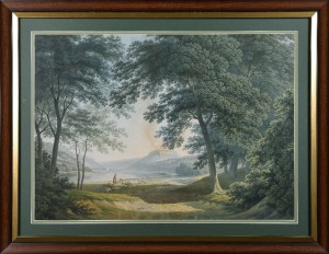Christian GOTTLIEB HAMMER (1779-1864), Pejzaż romantyczny z antycznymi ruinami, 1814