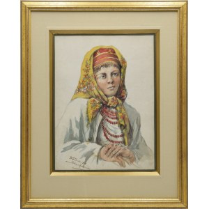 Tadeusz RYBKOWSKI (1848-1926), Hutsul woman from Vishenka, 1910