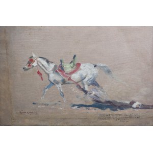 Wojciech KOSSAK (1856-1942), The gray horse pulling the Mameluk