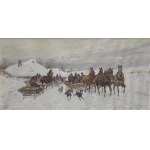 Adam SETKOWICZ (1875-1945), Zimowy zaprzęg z psami, ok. 1920