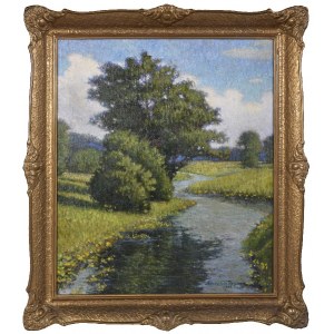 Mieczysław REYZNER (1861-1941), Landschaft mit einem Fluss, 1932