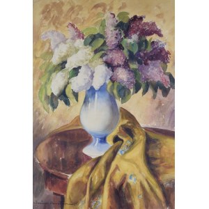 Janina NOWOTNOWA (1883-1963), Bouquet of lilacs in a vase