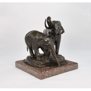 Peter Christian BREUER (1856-1930), Elefanten an der Wasserstelle