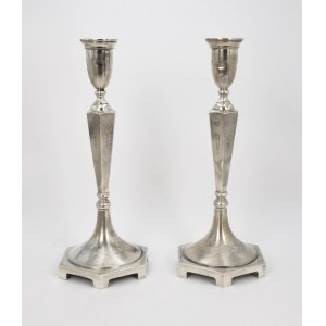 Gerszon HERZOG (active in the 1930s), Pair of candlesticks