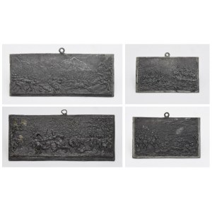 Stanislaw HELLICH (Foundry), Set of 4 plaques with battle scenes