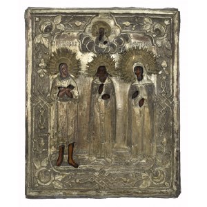 Icon - Saints Alexis, Athanasius, Matrona, in the cover.