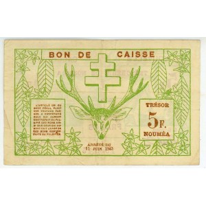 New Caledonia 5 Francs 1943