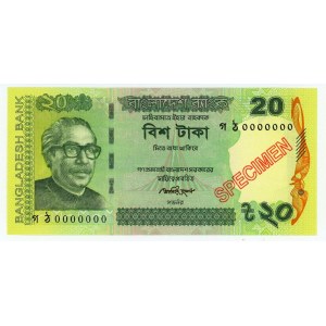 Bangladesh 20 Taka 2014 Specimen