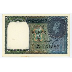 British India 1 Rupee 1944 (ND)