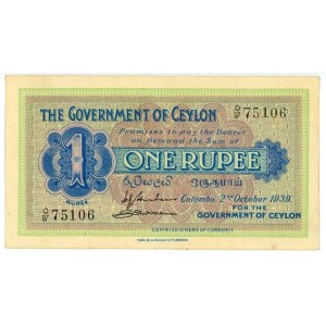 Ceylon 1 Rupee 1939