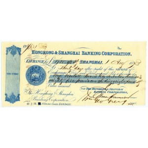 China Hongkong & Shanghai Banking Corporation Bill of Exchange for £1785.1.8 Shanghai 1873