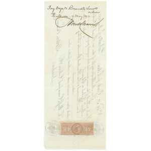 India Calcutta Cranford, Colvin & Co Bill of Exchange for £1600 1873