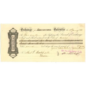 India Sigg-Sulzer & Co Bill of Exchange for £310.11.8 Calcutta 1882