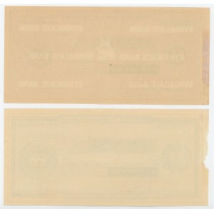 India Syndicate Bank Pair of Travellers Cheque for 100 & 1000 Rupees Specimen