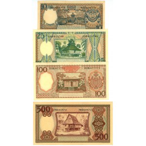 Indonesia 10 - 25 - 100 - 500 Rupiah 1958