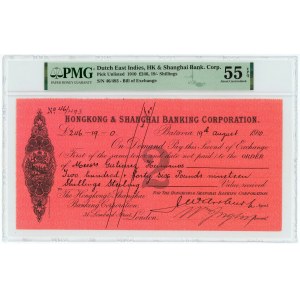 Indonesia Hongkong & Shanghai Banking Corporation Bill of Exchange for £246.19.0 Batavia Indonesia 1910 PMG 55 EPQ About UNC