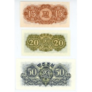 Korea North 15 - 20 - 50 Chon 1947