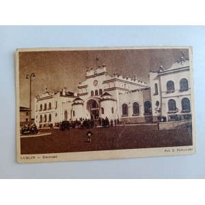 POSTCARD LUBLIN TRAIN STATION 1952