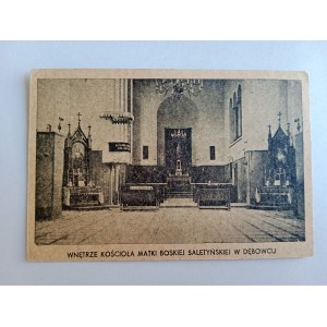 POSTCARD DĘBOWIEC CHURCH OF MOTHER OF GOD SALETYN INTERIOR PRE-WAR