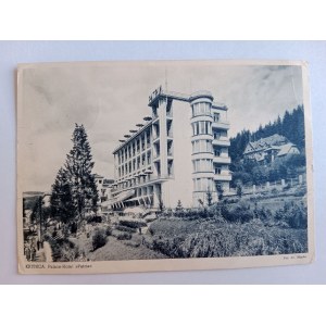 POCZTÓWKA KRYNICA HOTEL PATRIA PENSJONAT MISTRZA KIEPURA 1940 R
