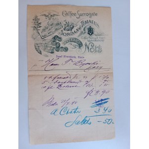 RACHUNEK NOTA BIAŁA ULGERSDORF, CAFFEE SURROGATE, JORDAN TIMAEUS, BODENBACH, EBERSTARK, PRZEDWOJENNY