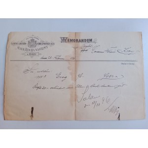 RACHUNEK BIAŁA FABRYKA LIKIERÓW RUMU SPIRYTUSU OCTU, MAUR REICHA NASTĘPCY PRZEDWOJENNY 1896 R