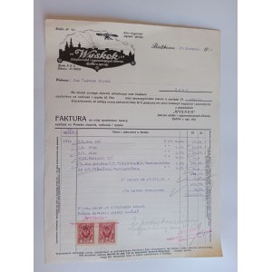 RACHUNEK BIELSKO WYSKOK WÓDKA LIKIER KOZY PRZEDWOJENNY 1928 R, ZNACZEK