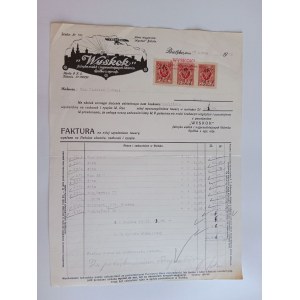 RACHUNEK BIELSKO WYSKOK WÓDKA LIKIER KOZY PRZEDWOJENNY 1928 R, ZNACZEK